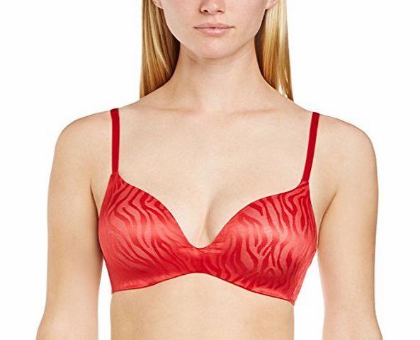 Womens Body Make-Up Magic Wire WP Jac Full Cup Everyday Bra, Red/Dark Combination, 34DD