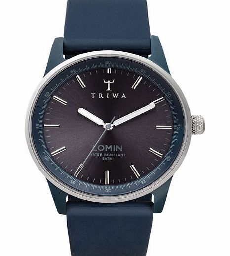 Mens Triwa Lomin Watch - Monocrome Navy Rubber