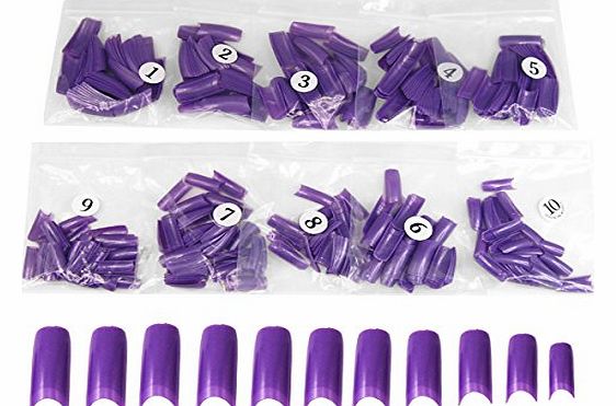 TRIXES 500 Purple French False Acrylic Nail Art Tips Gel Makeup