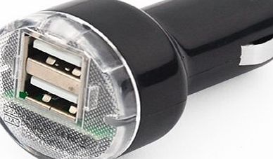 TRIXES Black Micro 2 Port USB 2.1A Car Charger Splitter Adapter for iPod iPhone iPad Mobile SatNav