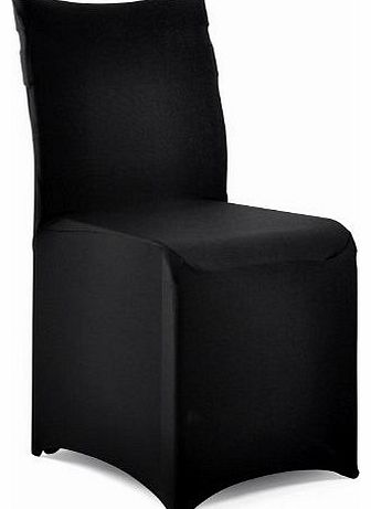 TRIXES Black Spandex Lycra Chair Cover for Banquets Wedding Reception Parties