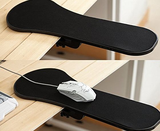 TRIXES Ergonomic Armrest Mouse Pad / Mat with Clamp for Chair Arm or Desktop
