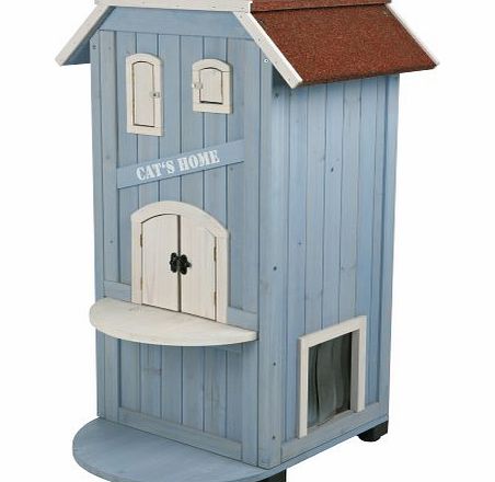 Trixie Cats Home Cat House, 56X94 59cm, Light Blue/White