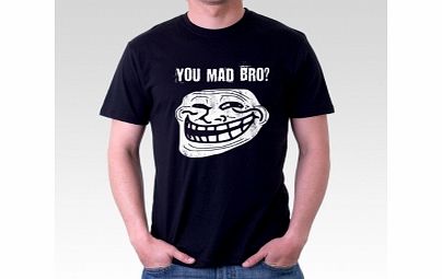 Troll Face You Mad Bro? Black T-Shirt Medium ZT