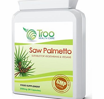 Troo Health Care Saw Palmetto 2500mg 90 Capsules - Urinary Tract and Prostate Health Support Supplement for Men