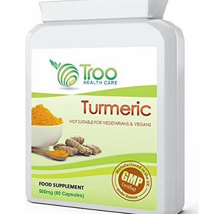 Troo Health Care Turmeric (Tumipure) 500mg 60 Capsules - Daily Health Supplement to Support Healthy Joints, Immune System Function, Digestion, Liver and More