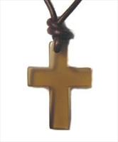 Brown Horn Cross Necklace