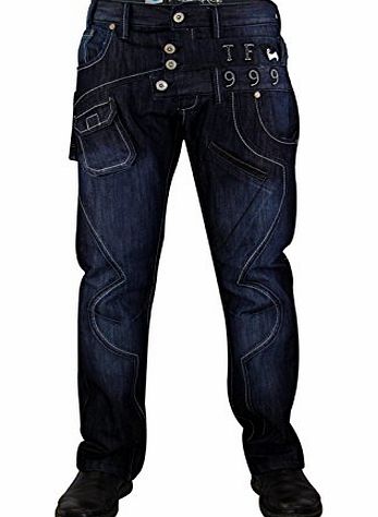 True Face Mens TrueFace TF014 Jeans Dark Blue 34W Short