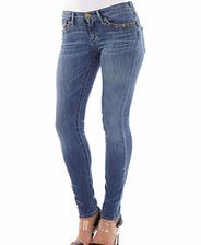 True Religion Chrissy blue cotton blend skinny jeans