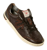 True Religion Dark Brown Perforated Leather Low