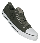 True Religion Dylan Army Green Low Canvas Shoes