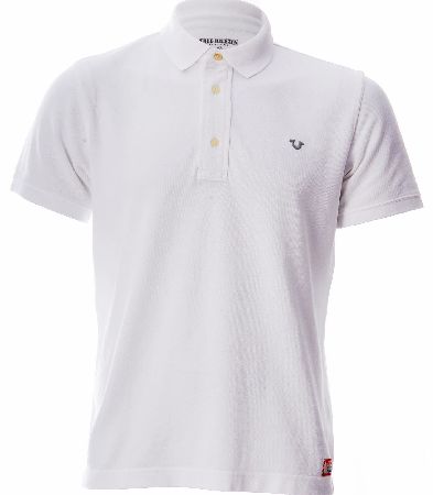 True Religion Embroidered Pique Polo White