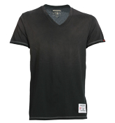True Religion Faded Black V-Neck T-Shirt