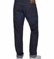 True Religion Geno dark blue cotton turn-up jeans