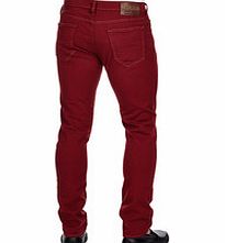 True Religion Geno red cotton blend slim jeans