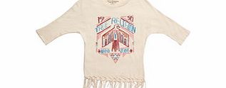 True Religion Girls cream eagle print cotton T-shirt