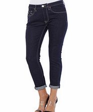 True Religion Grace dark blue lowrise boyfriend jeans