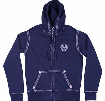 True Religion Horseshoe QT Hooded Sweater Navy - XL