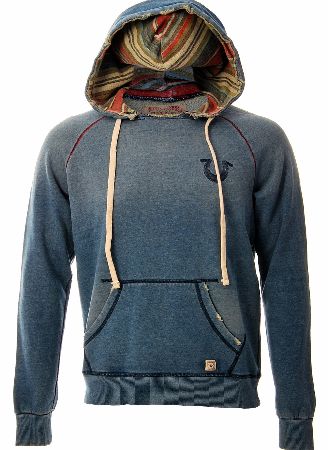 True Religion Indigo-Dyed Terry Pullover Hoodie