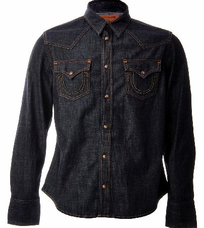 Jake Studded Logo Wester Denim Shirt