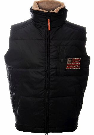 True Religion Mens Nylon Puffer Vest W/Sherpa