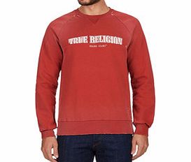 True Religion Red pure cotton logo sweatshirt