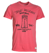 True Religion Red T-Shirt with Printed Design