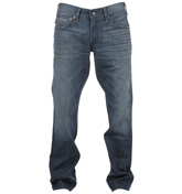 True Religion Ricky Titan Logo Mid Blue Straight