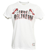 True Religion White T-Shirt with Sun Design