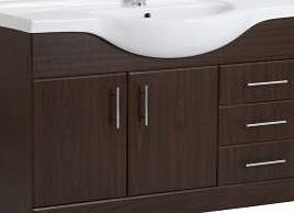 Trueshopping 1050mm Bathroom Ebony Furniture Vanity Unit