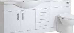 Trueshopping 1050mm Bathroom Gloss White Furniture Vanity