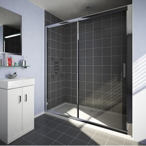 Trueshopping 1400mm Sliding Bathroom Shower Enclosure Door