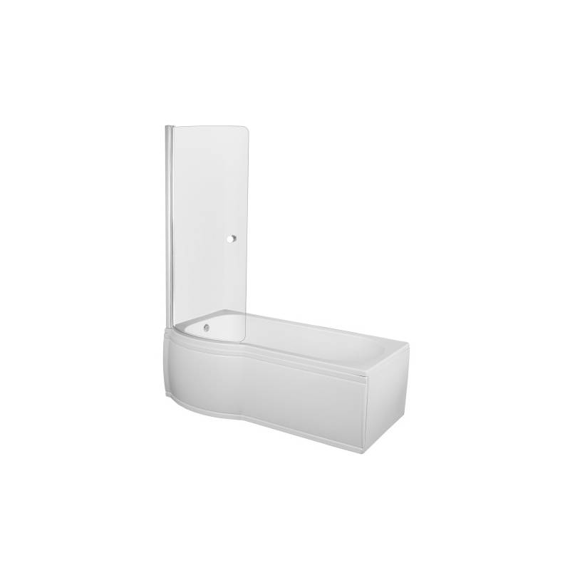 Trueshopping 1675mm Shower Bath with Curved