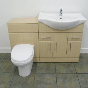 750mm Beech Furniture Sink & Toilet