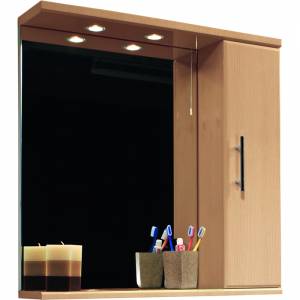 750mm Beech Mirror Cabinet with Light