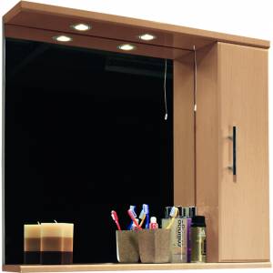 850mm Beech Mirror Cabinet with Light