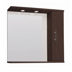 Trueshopping 850mm Ebony Mirror Cabinet With Light