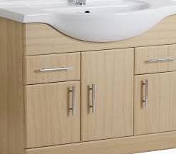 Trueshopping Beech Bathroom Furniture Vanity Unit Basin Sink