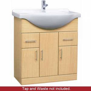 Trueshopping Beech Vanity Unit with Ceramic