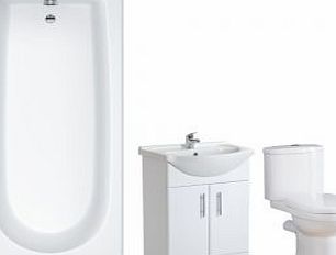 Trueshopping Breve Bathroom Suite 550mm Vanity Unit Basin