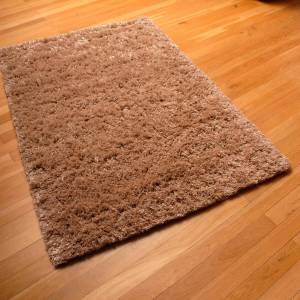 Trueshopping Brighton Biscuit Wool Shaggy Rug