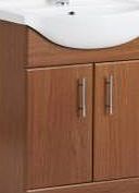Trueshopping Calvados Brown Wood 550mm Bathroom Vanity Unit
