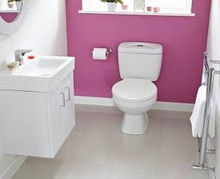 Trueshopping Checkers White Bathroom Suite Wall Mounted