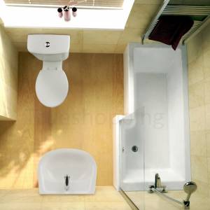 Trueshopping Earby Square Shower Bath Suite