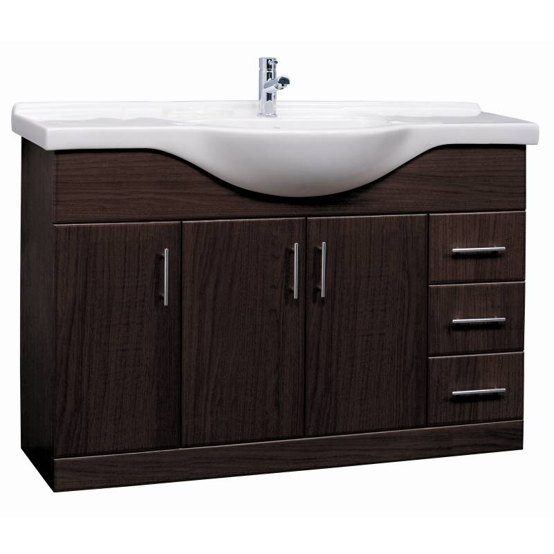 Trueshopping Ebony Brown 1200mm Vanity Unit