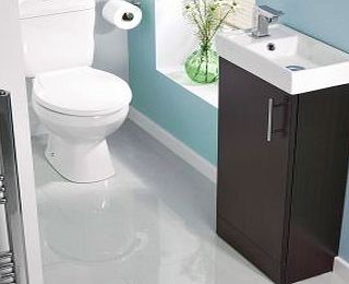 Trueshopping Ebony Floor Standing Minimalist WC Cloakroom Suite