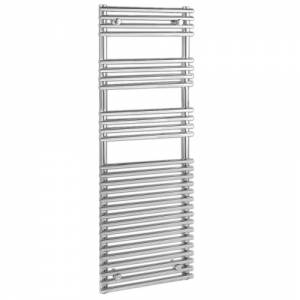 Trueshopping Flat Chrome Tube on Tube Towel Rail