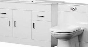 Trueshopping Gloss White 1000 Modern Bathroom Vanity Unit
