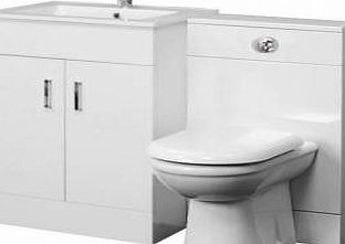 Trueshopping Gloss White 600 Modern Bathroom Vanity Unit