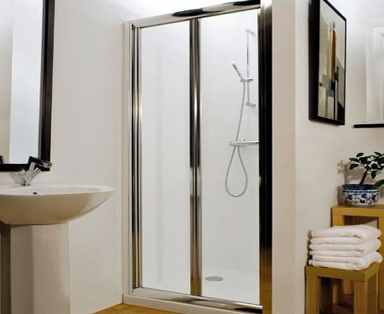 Trueshopping Grade California 1200mm Bathroom Bi-fold Reversible 4mm Toughened Safety Glass Shower Door With Chrome Frame For Enclosure Cubicle Recess Walk In